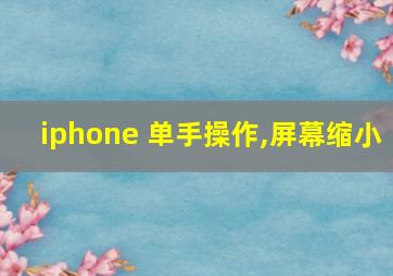 iphone 单手操作,屏幕缩小